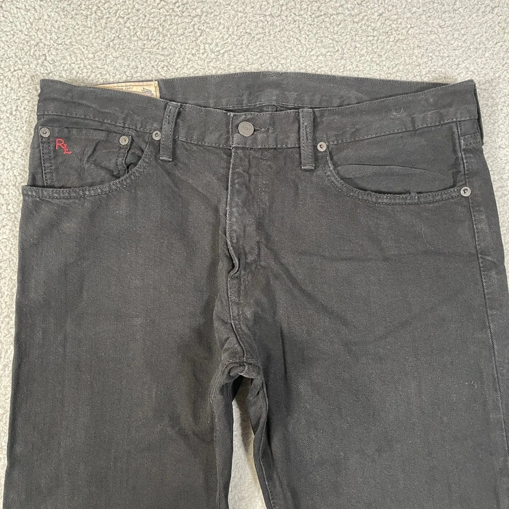 Polo Ralph Lauren Jeans Mens 33x30 Black Denim Streetwear Straight Leg Dungarees - Picture 2 of 11